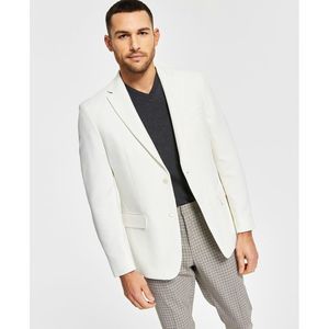 Tommy Hilfiger Men's Slim Fit Solid Weave Blazer White Size 46